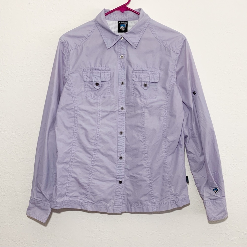Kuhl Lavender Button Down Shirt Vented Pockets